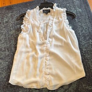 Laundry by Shelli Segal White Ruffle Blouse